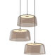 Yurei LED 30 inch Matte Black Pendant Ceiling Light in Acrylic Tea Brown